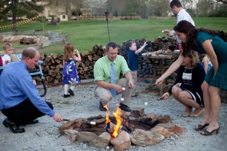reception,smores,fire