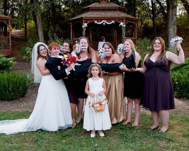 holding groom