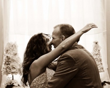 celebratory kiss
