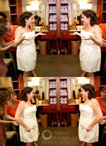 put the dress on, bride