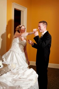 feeding cake