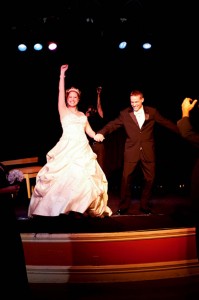 on stage